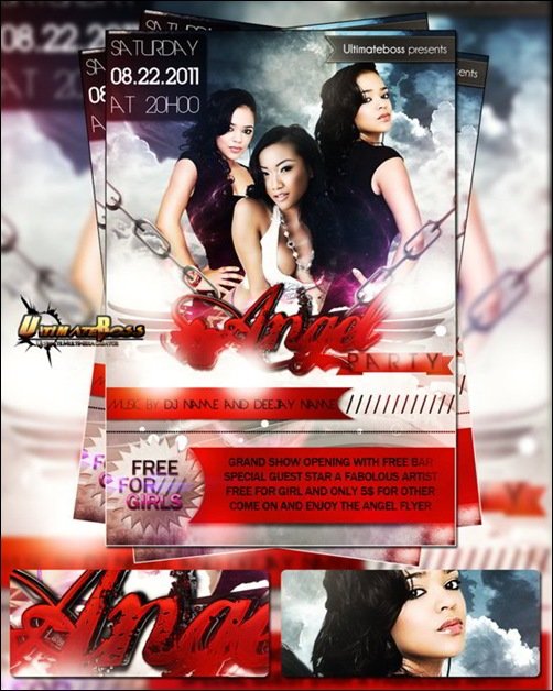 angel party free-PSD flyer templates
