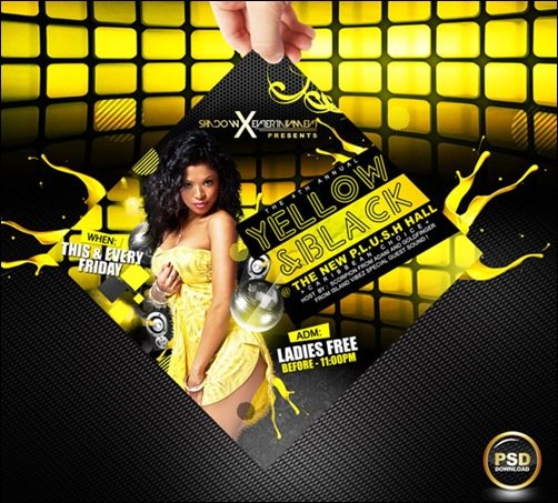 yellow and black party flyer templates