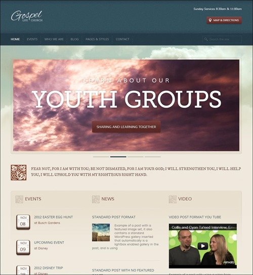 gospel church website templates