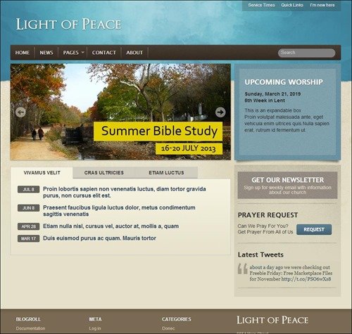 light Church Website Template