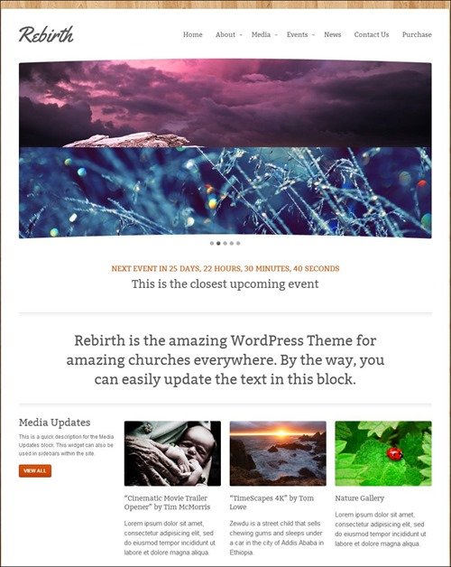 rebirth Church Website Templates