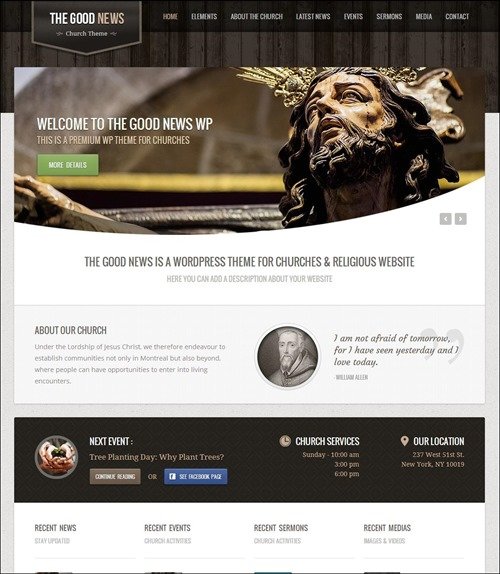 the good news Church Website Templates