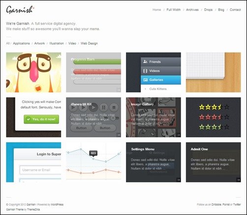 Garnish simple wordpress themes