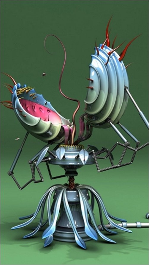 Mechanical-mouth-flower-iPhone-5-Walpaper