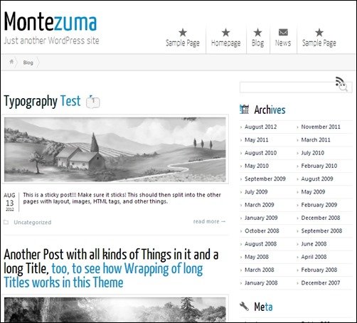 Montezuma responsive WordPress theme
