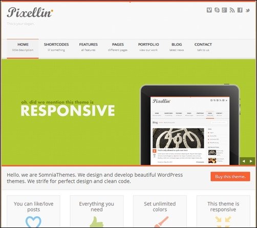 Pixellin responsive WordPress themes