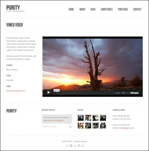 Purity wordpress business themes