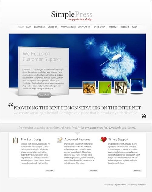 SimplePress simple wordpress themes