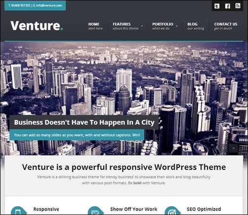 Venture responsive WordPress theme