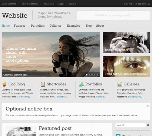 Website responsive WordPress theme