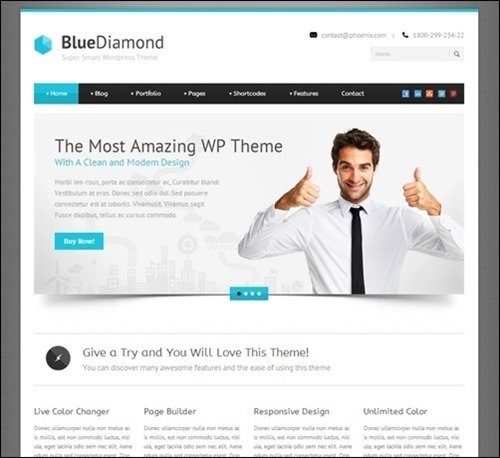 blue-diamond responsive WordPress themes