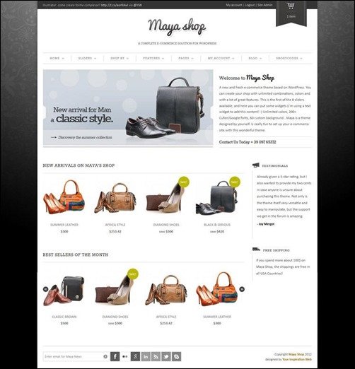 maya-shop wordpress e-commerce theme 