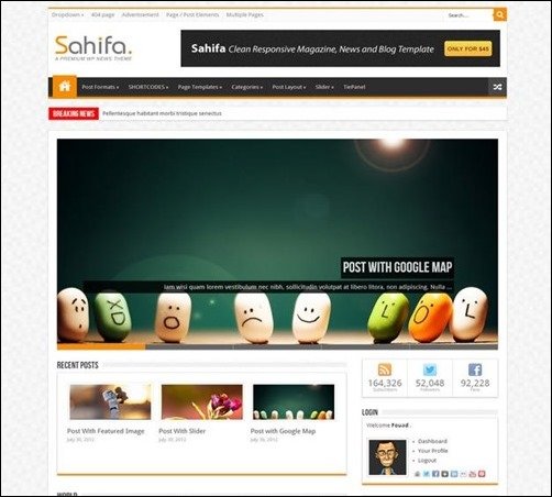 sahifa wordpress business themes