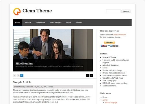 Clean-Theme-drupal-7-themes-free