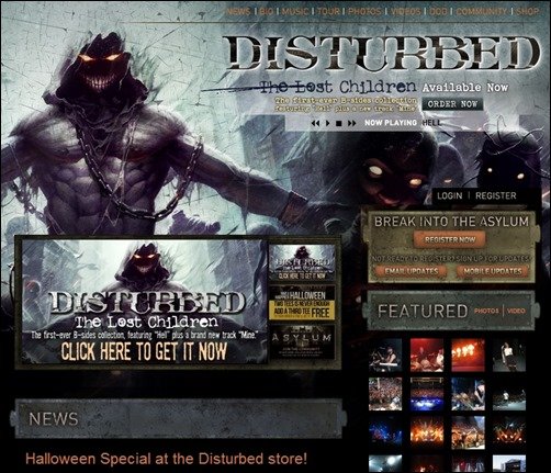 Disturbed-band-websites