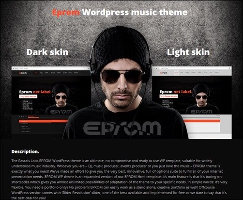 EPROM wordpress music theme
