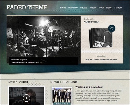 Faded-wordpress-band-themes