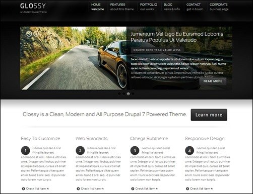 Glossy-drupal-7-responsive-theme