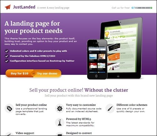 JustLanded-landing-page-templates