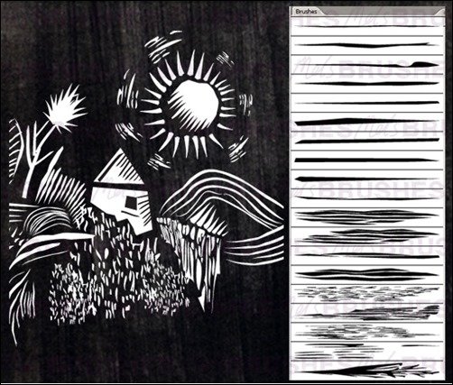 Lino-Cut-Brushes-illustrator-brush Lino-Cut-Brushes-illustrator-brush