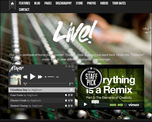 Live! music wordpress themes