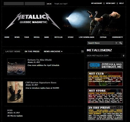 Metallica-band-websites