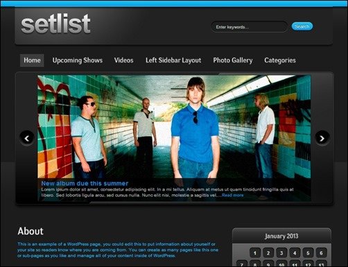Setlist-wordpress-music-theme