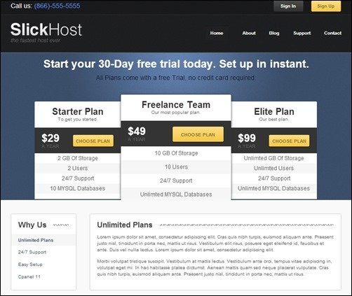 SlickHost-free-landing-page