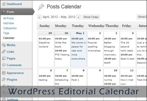 WordPress Editorial Calendar