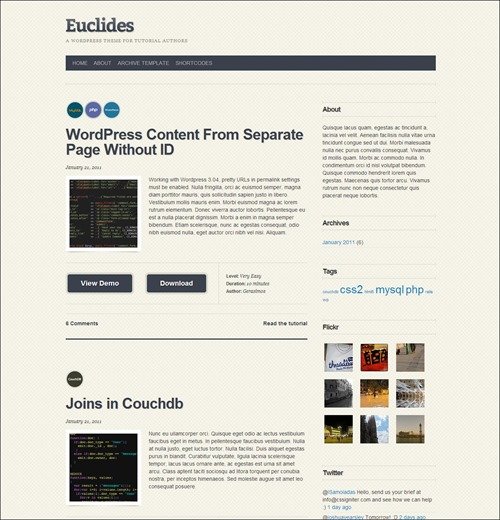 euclides simple wordpress themes