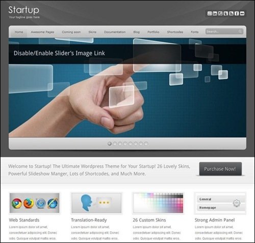 startup WordPress Photography Themes