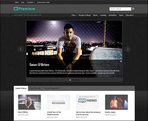 Premiere wordpress video theme