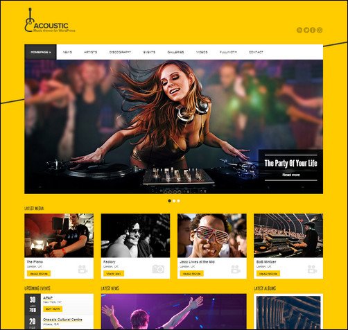acoustic wordpress music theme