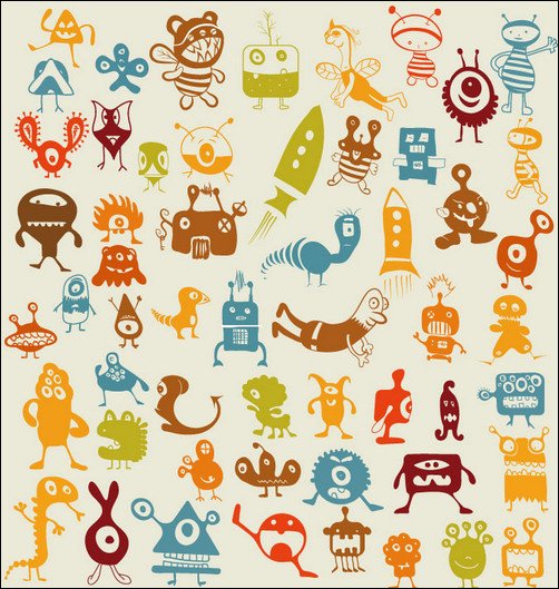 creative cartoon monster vector