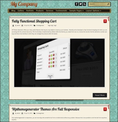 fancy vintage retro wordpress theme