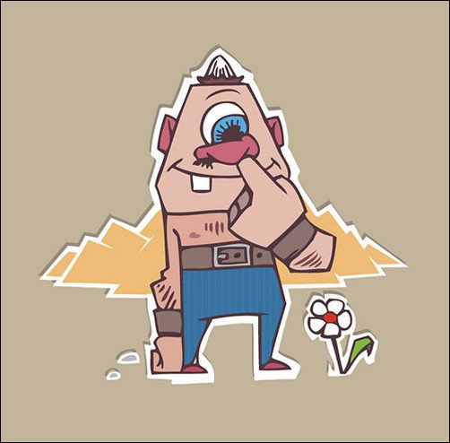 funny monster cartoon character