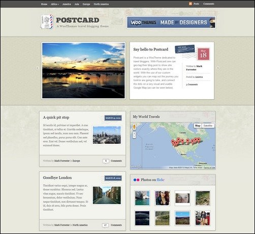 postcard retro wordpress theme