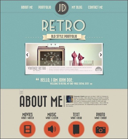 retro portfolio retro wordpress theme