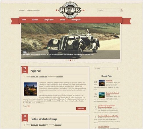 retropress retro wordpress theme