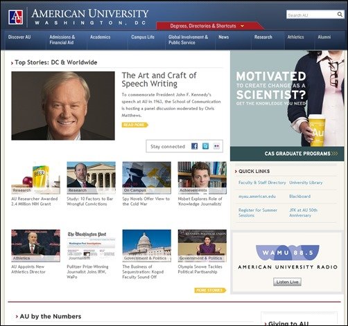 American-University-education-website-design
