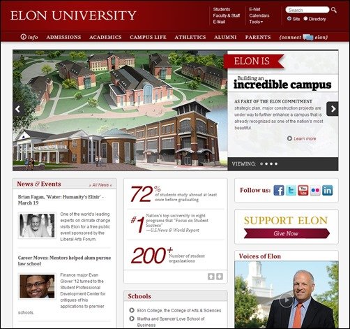 Elon-University-best-university-websites