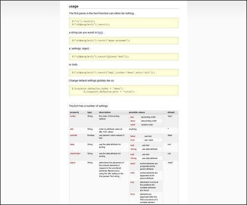TinySort jquery filter
