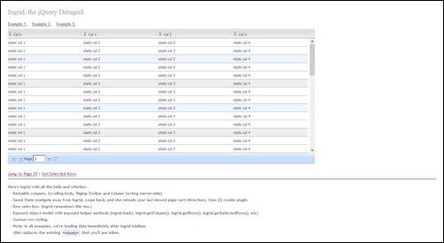 ingrid jquery filter