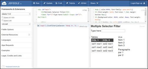 jQuery.liveFilter