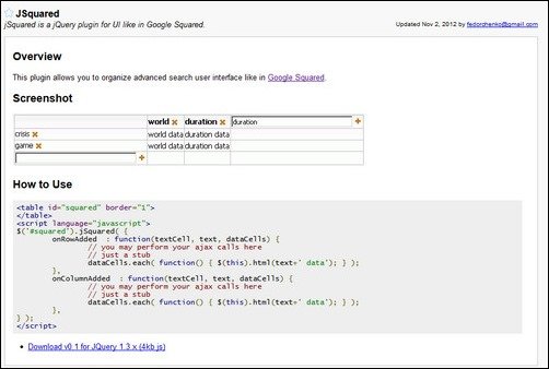 jsquared jquery filter
