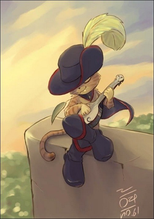 Puss-Plays-The-Banjo-fairy-tale-character