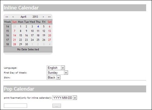 jsc jQuery date picker