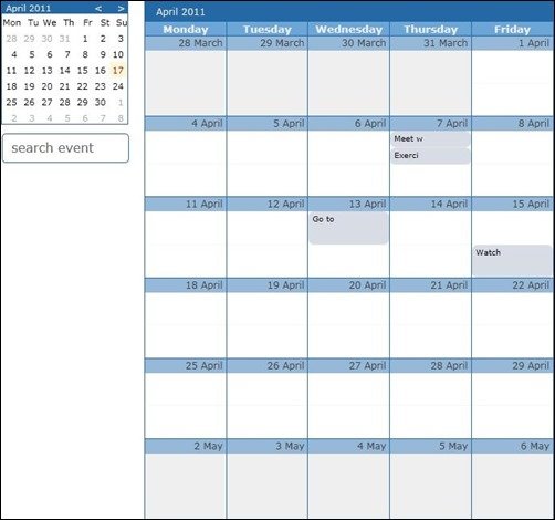 ocalendar jQuery date picker