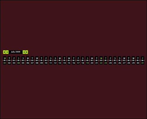 time line jQuery date picker