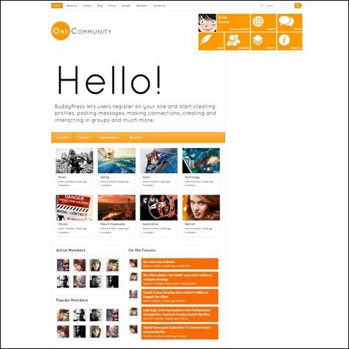 One Community WordPress Metro Themes